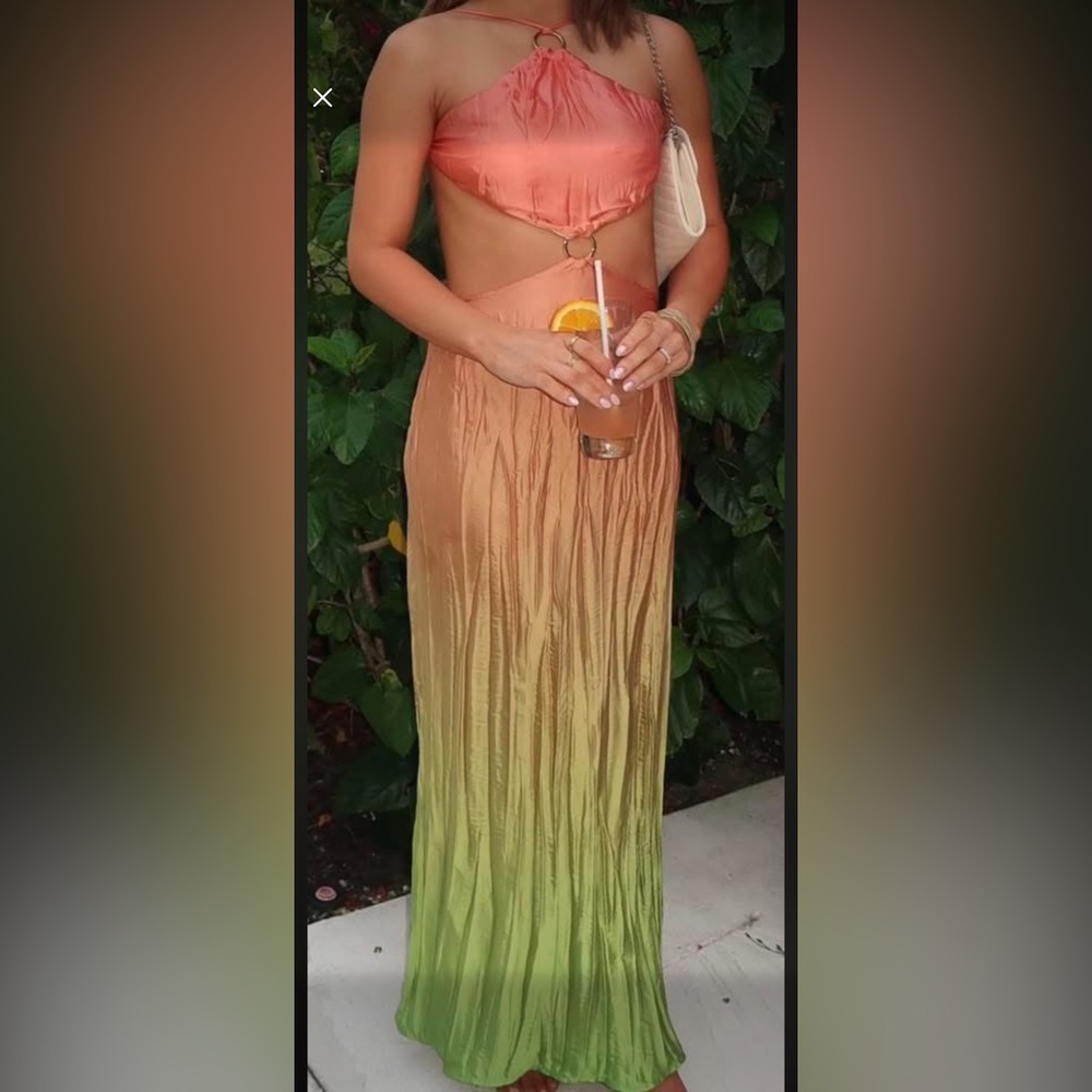 Baobab Collection Ombre Maxi Dress - Orange and Green